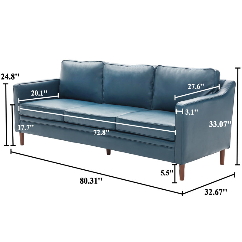 Latitude Run® Asheville 80.5'' Vegan Leather Sofa & Reviews Wayfair